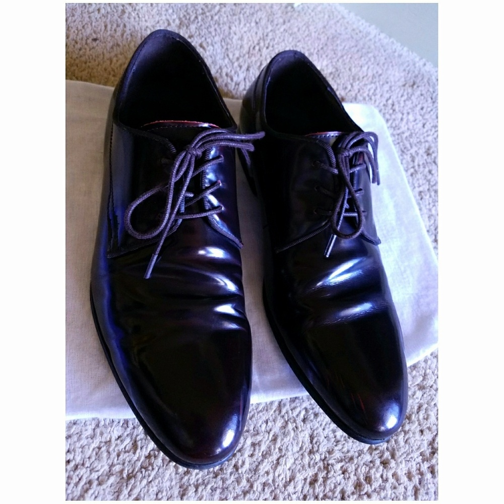 💜 ALDO Patent Red Bordeaux Derby Dress Shoes 💜